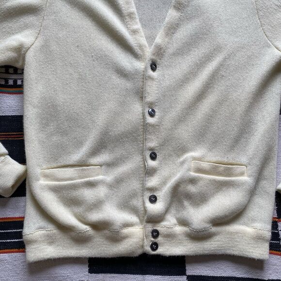 Vintage Lahmar 70’s Grandpa Cardigan Button Up Sweater. V Neck. Unisex. Medium. - Picture 11 of 13